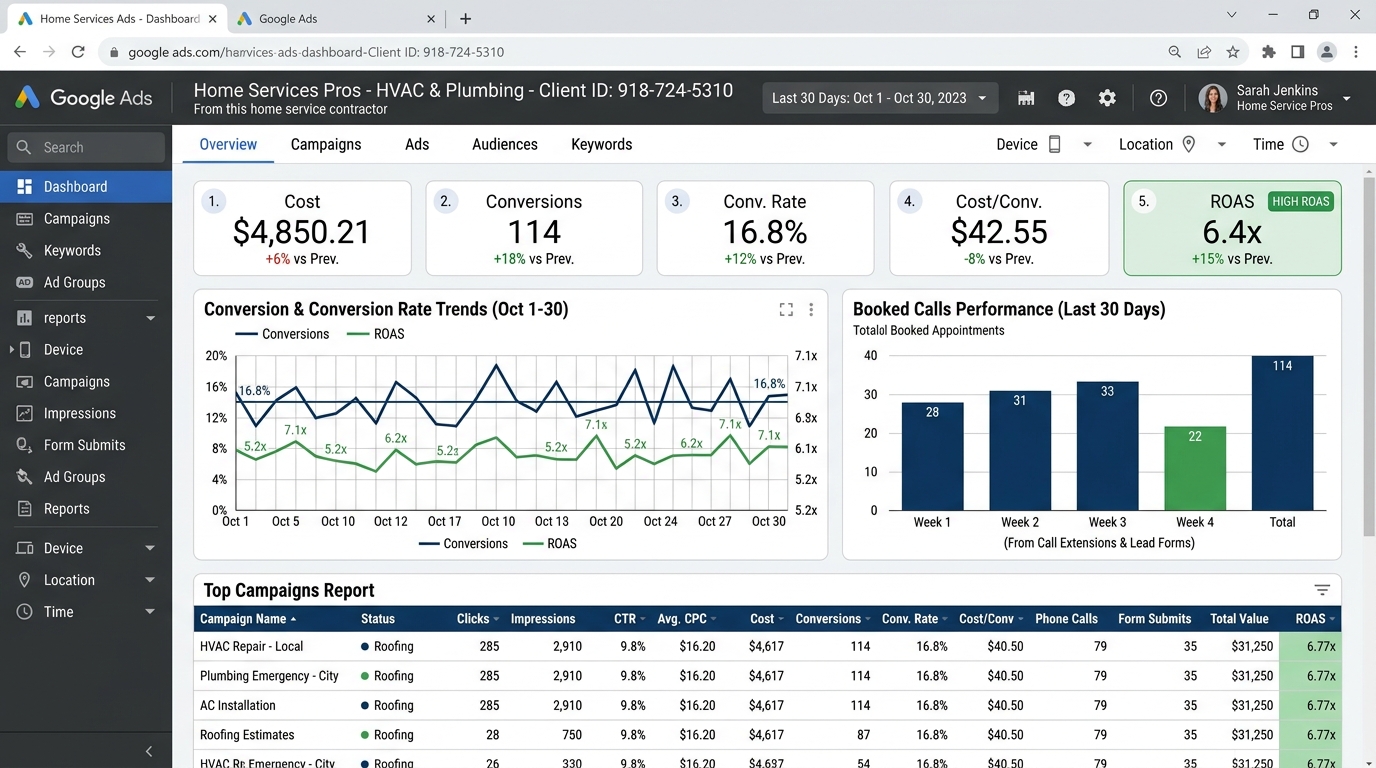 Google Ads Live Client Campaign Screenshot 1