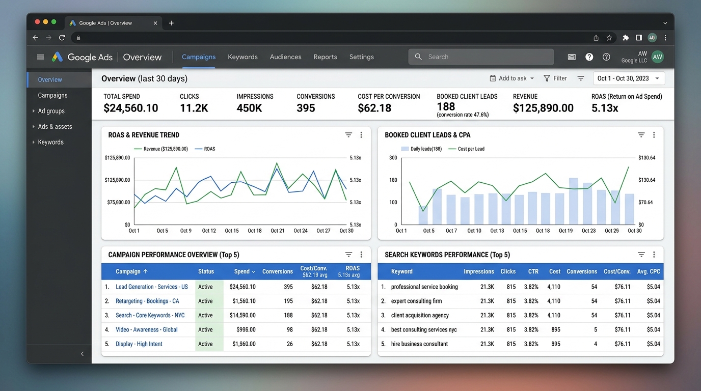 Google Ads Live Client Campaign Screenshot 3